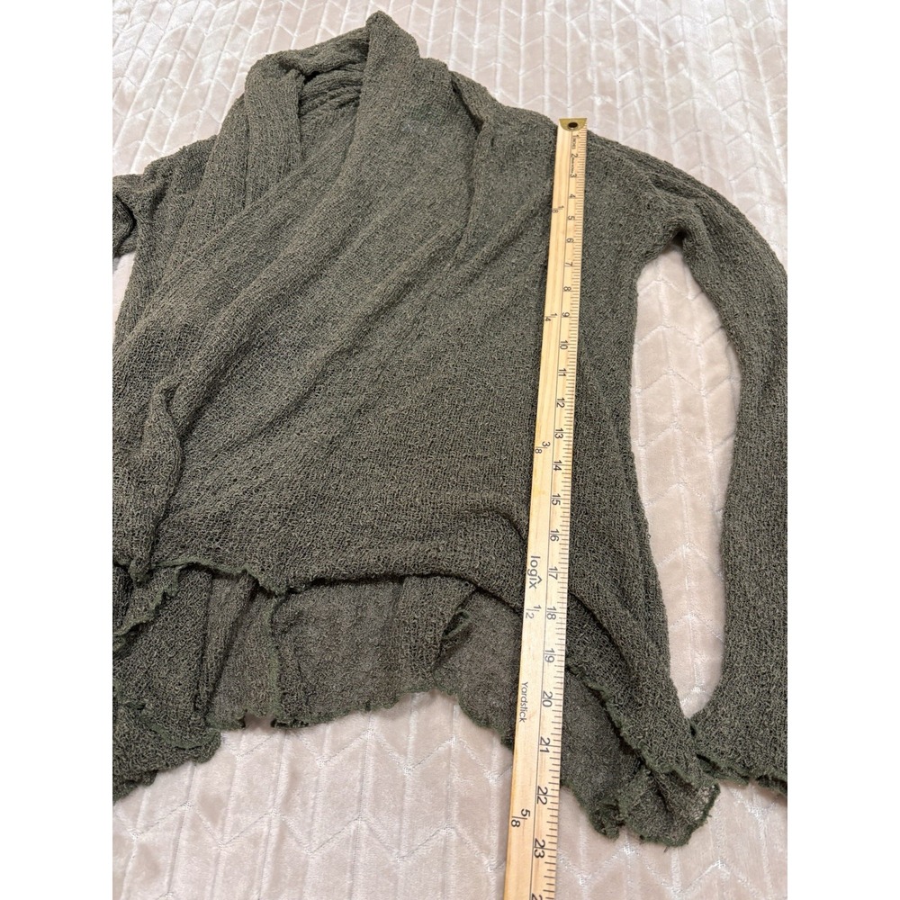 Purp7e Open Front Cardigan S/M‎ Green Rayon Earthy Fairycore Goblincore Mossy - Picture 12 of 16